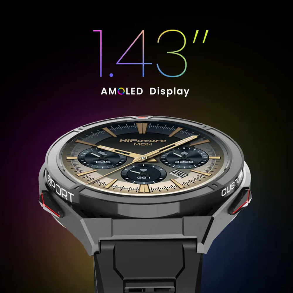 สมาร์ทวอทช์ HIFUTURE ACTIVE มีฟีเจอร์ AI, GPS หน้าจอ AMOLED 1.43 นิ้ว สีดำ-แดง_2